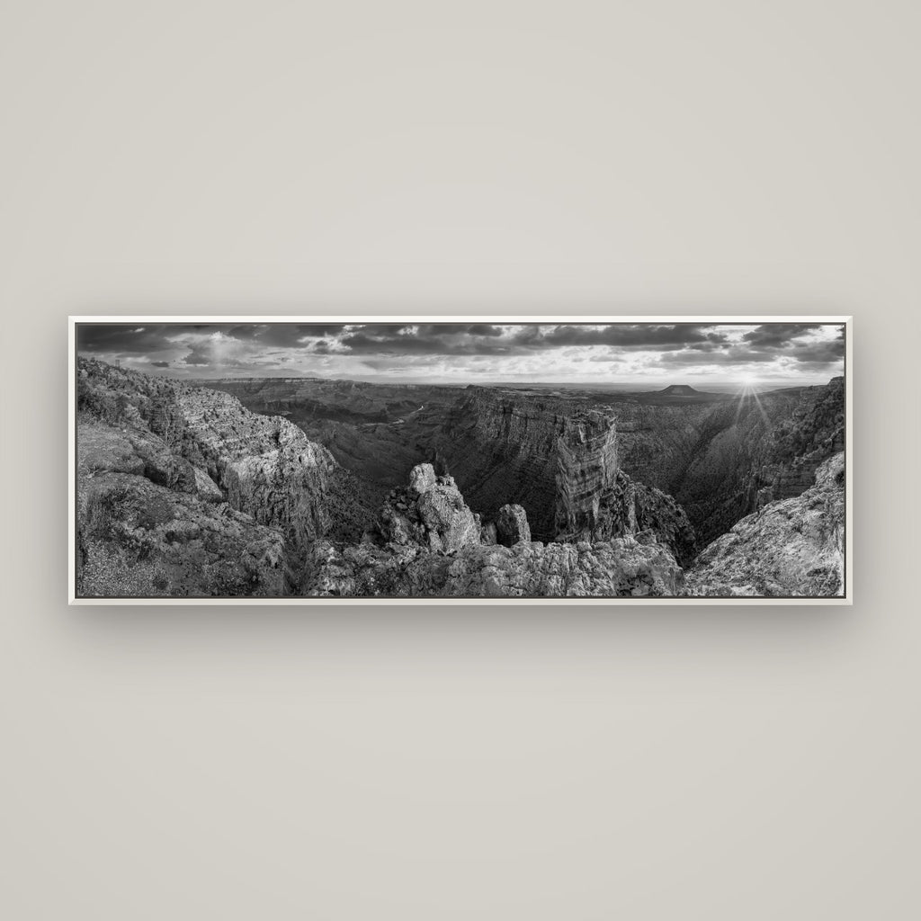 Desert's Symphony, Grand Canyon Sunrise Reverie — Basel White, 170×60 cm. New Zealand fine art wall art by Stephen Milner.