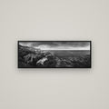 Dunedin Serenity, Tunnel Beach Sunset — Basel Black, 113×40 cm. New Zealand fine art wall art by Stephen Milner.