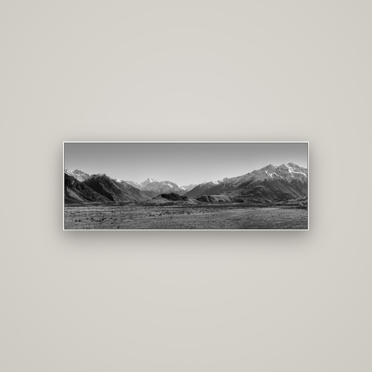 Edoras Unveiled, The Majesty of Mount Sunday — ArtBox White, 113×40 cm. New Zealand fine art wall art by Stephen Milner.
