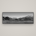 Edoras Unveiled, The Majesty of Mount Sunday — Basel Black Matte, 198×70 cm. New Zealand fine art wall art by Stephen Milner.