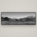 Edoras Unveiled, The Majesty of Mount Sunday — Basel Black, 198×70 cm. New Zealand fine art wall art by Stephen Milner.