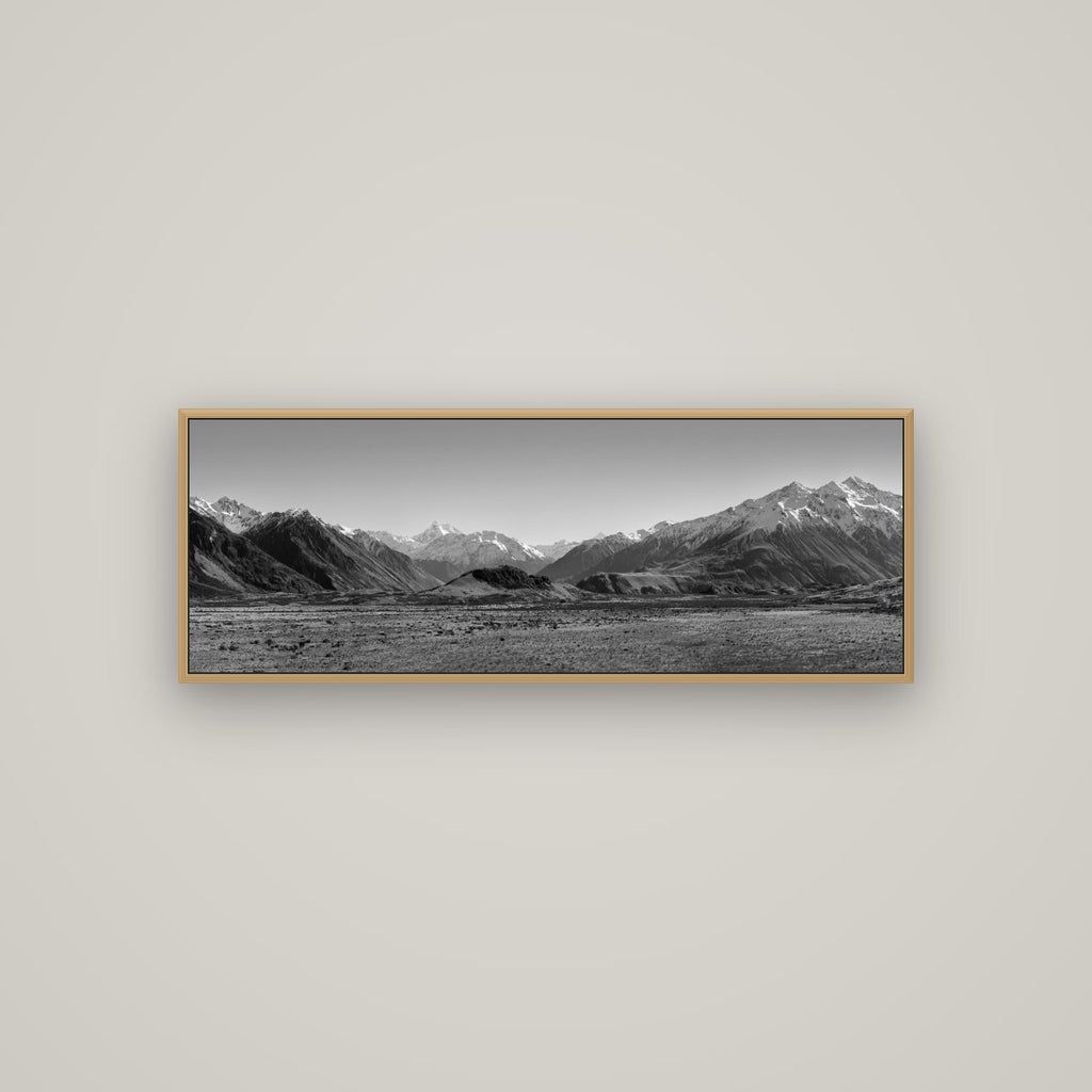 Edoras Unveiled, The Majesty of Mount Sunday, Basel Natural Oak, 113×40 cm. New Zealand fine art wall art by Stephen Milner.