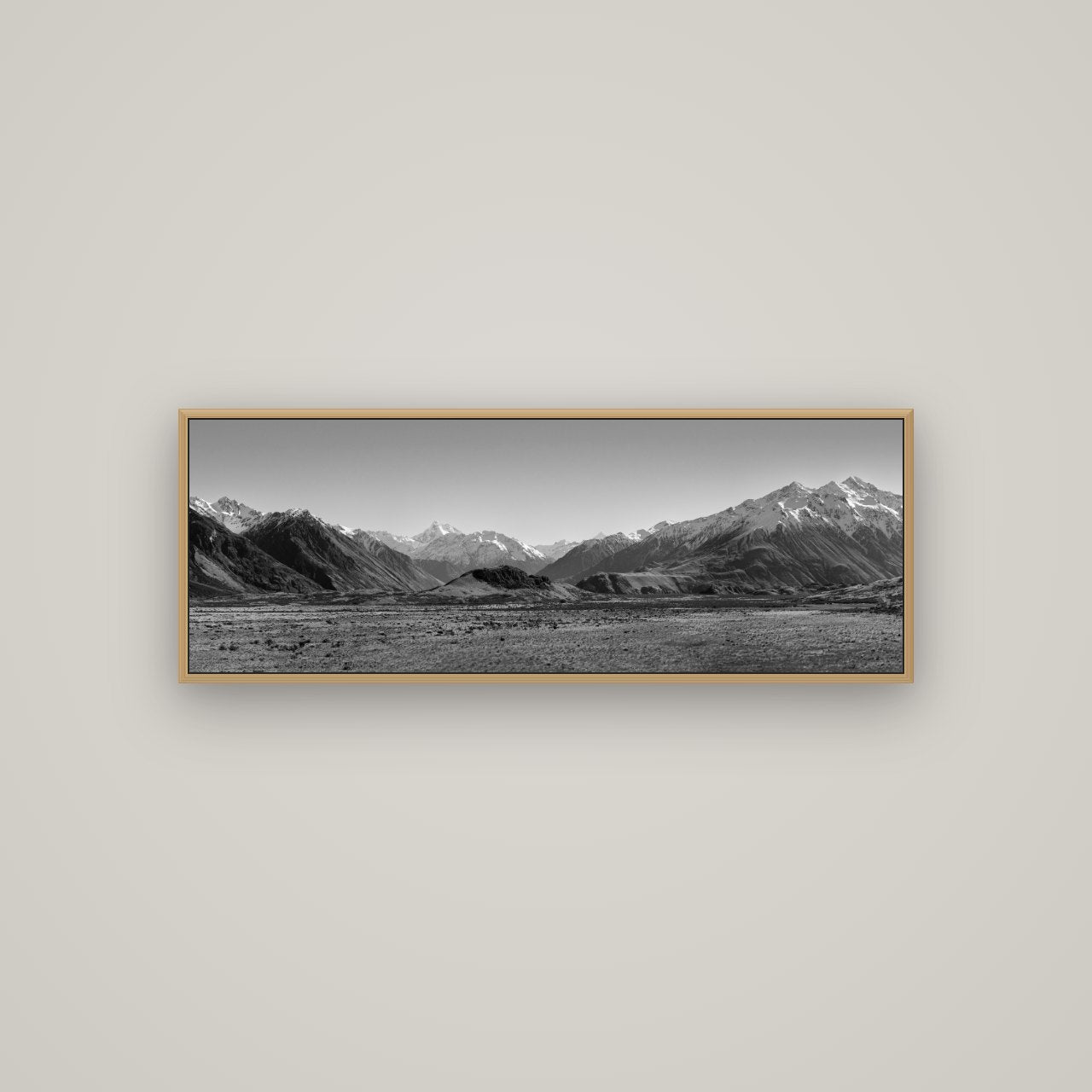 Edoras Unveiled, The Majesty of Mount Sunday, Basel Natural Oak, 113×40 cm. New Zealand fine art wall art by Stephen Milner.