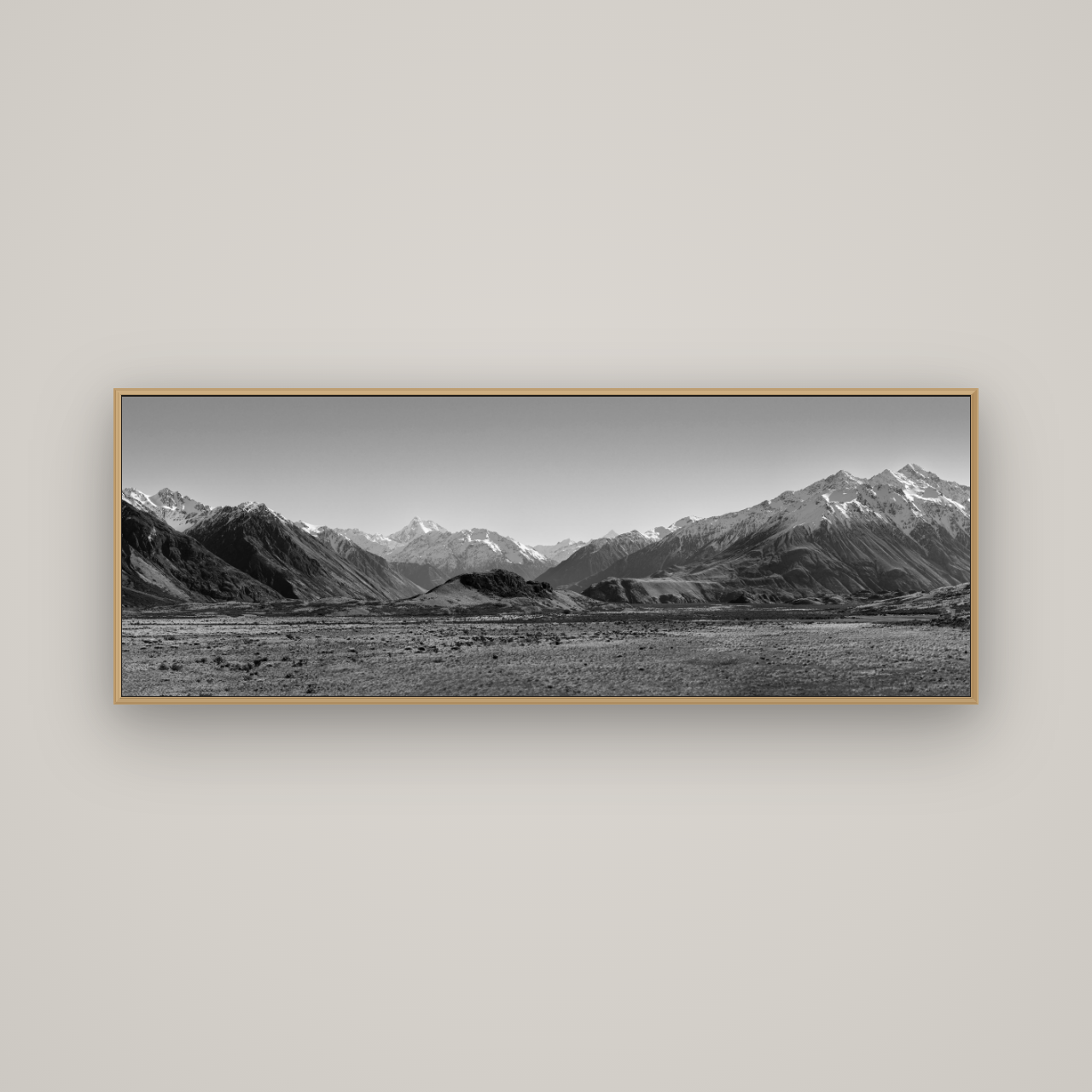 Edoras Unveiled, The Majesty of Mount Sunday, Basel Natural Oak, 170×60 cm. New Zealand fine art wall art by Stephen Milner.