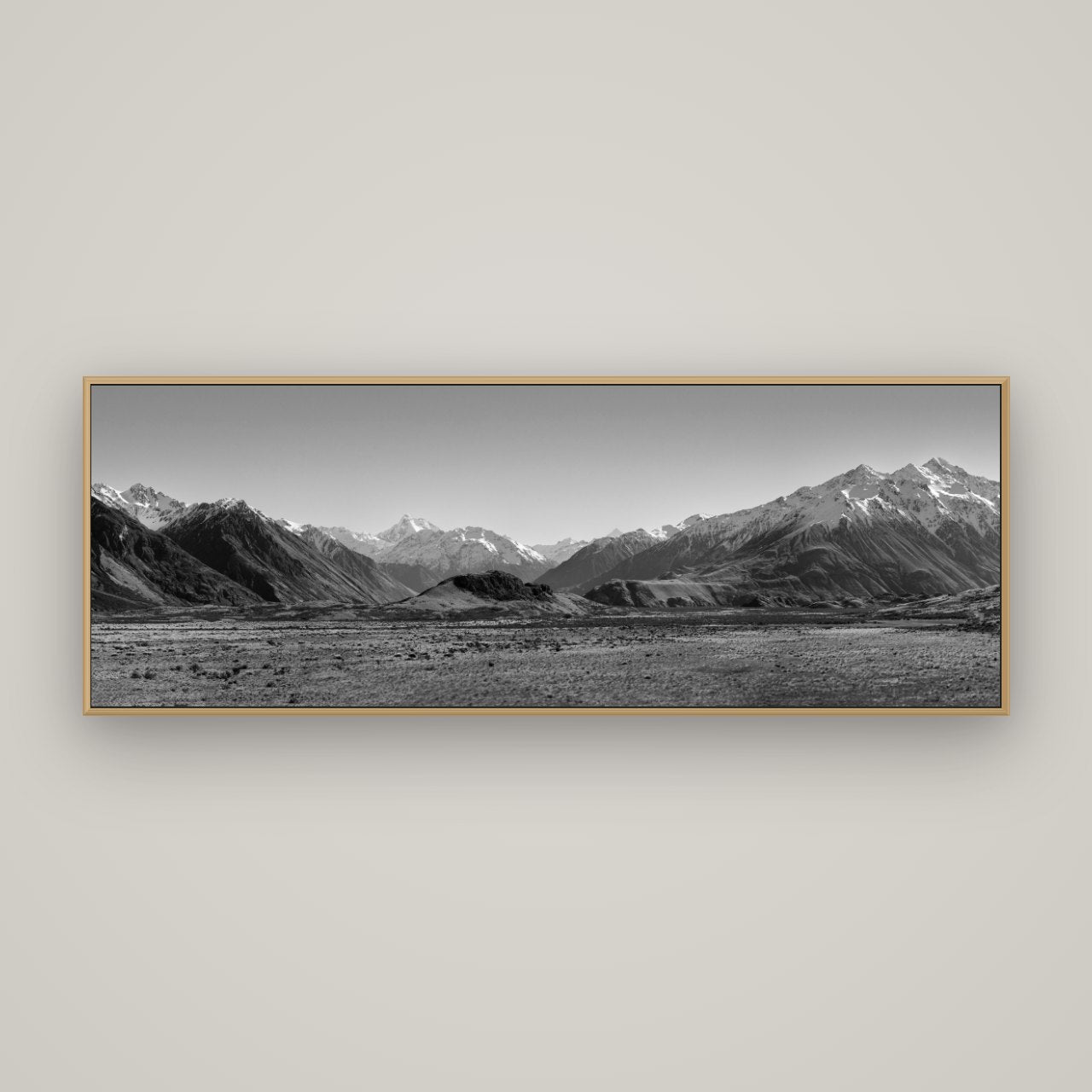 Edoras Unveiled, The Majesty of Mount Sunday, Basel Natural Oak, 170×60 cm. New Zealand fine art wall art by Stephen Milner.