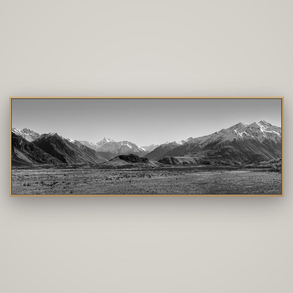 Edoras Unveiled, The Majesty of Mount Sunday, Basel Natural Oak, 198×70 cm. New Zealand fine art wall art by Stephen Milner.