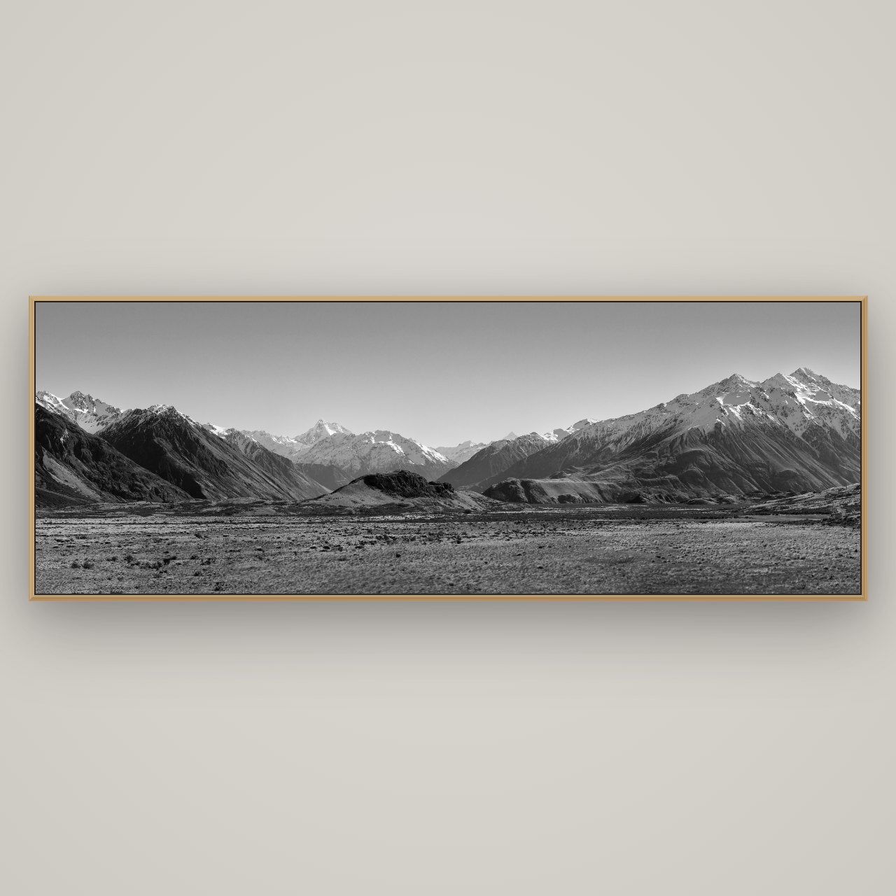 Edoras Unveiled, The Majesty of Mount Sunday, Basel Natural Oak, 198×70 cm. New Zealand fine art wall art by Stephen Milner.