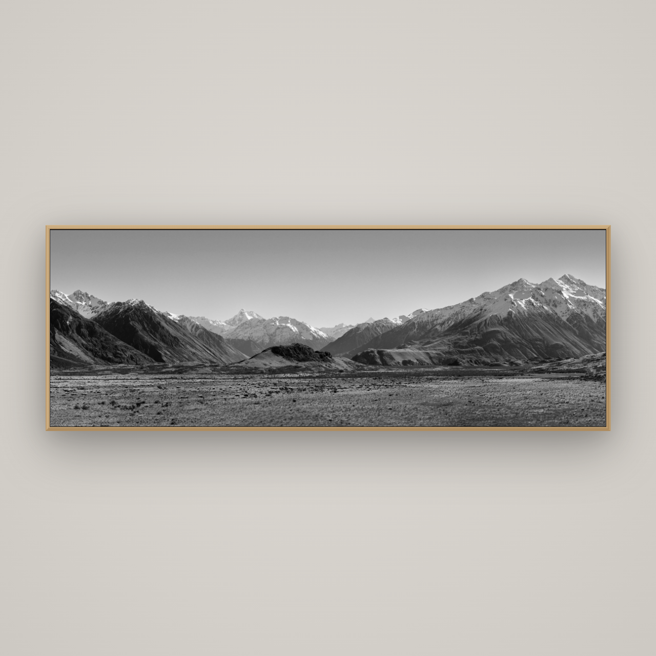 Edoras Unveiled, The Majesty of Mount Sunday, Basel Natural Oak, 198×70 cm. New Zealand fine art wall art by Stephen Milner.