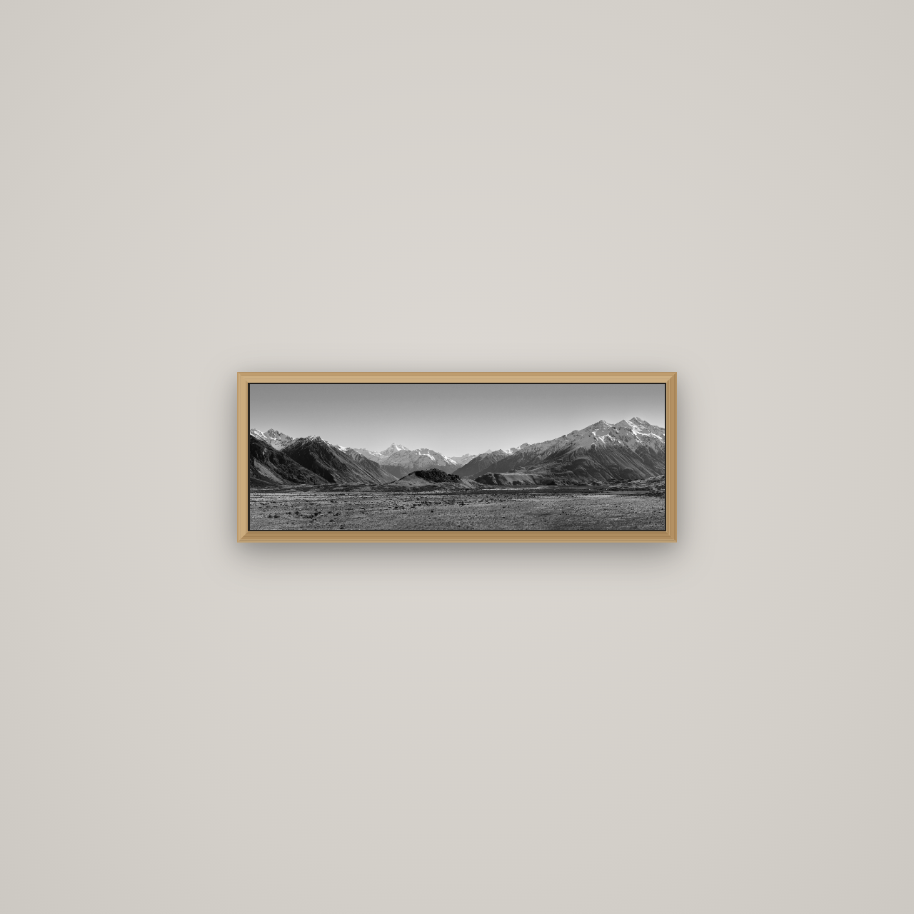 Edoras Unveiled, The Majesty of Mount Sunday, Basel Natural Oak, 57×20 cm. New Zealand fine art wall art by Stephen Milner.