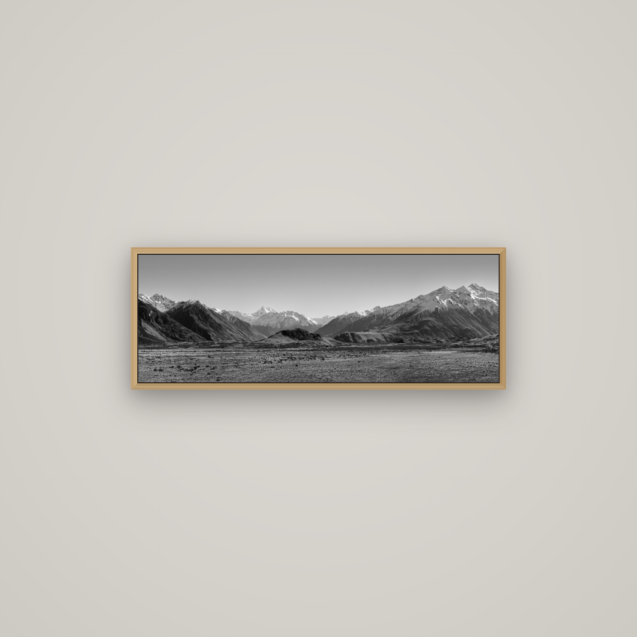 Edoras Unveiled, The Majesty of Mount Sunday, Basel Natural Oak, 85×30 cm. New Zealand fine art wall art by Stephen Milner.