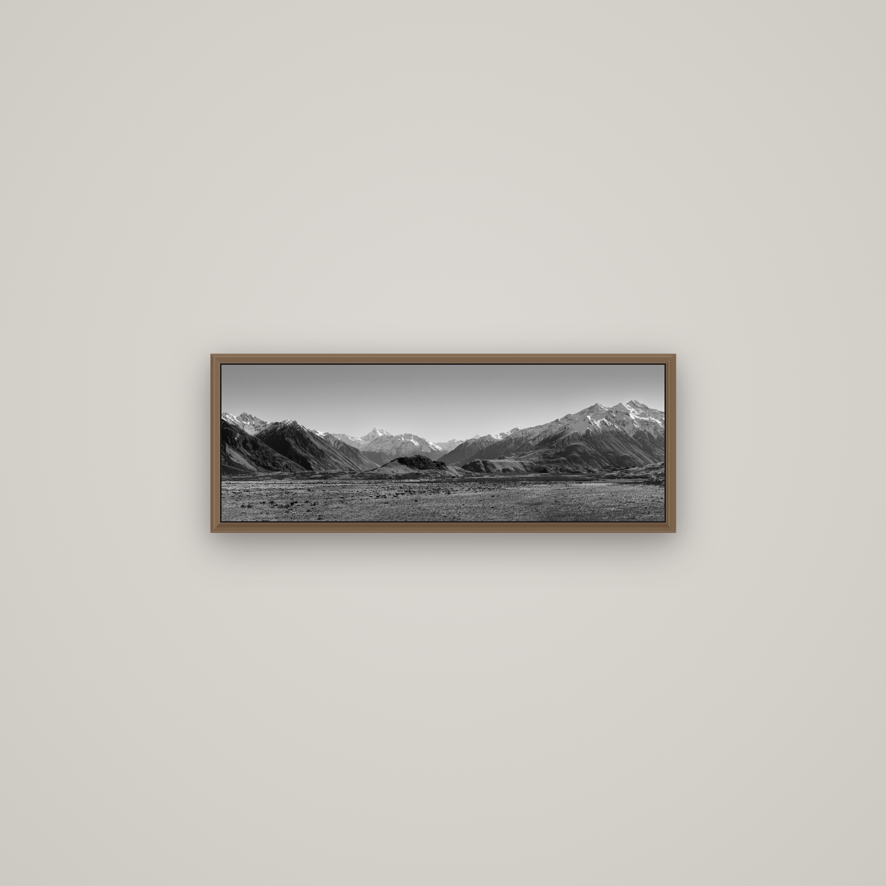 Edoras Unveiled, The Majesty of Mount Sunday, Basel Walnut, 68×24 cm. New Zealand fine art wall art by Stephen Milner.
