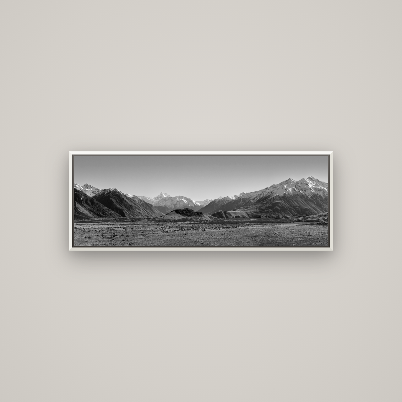 Edoras Unveiled, The Majesty of Mount Sunday — Basel White, 113×40 cm. New Zealand fine art wall art by Stephen Milner.