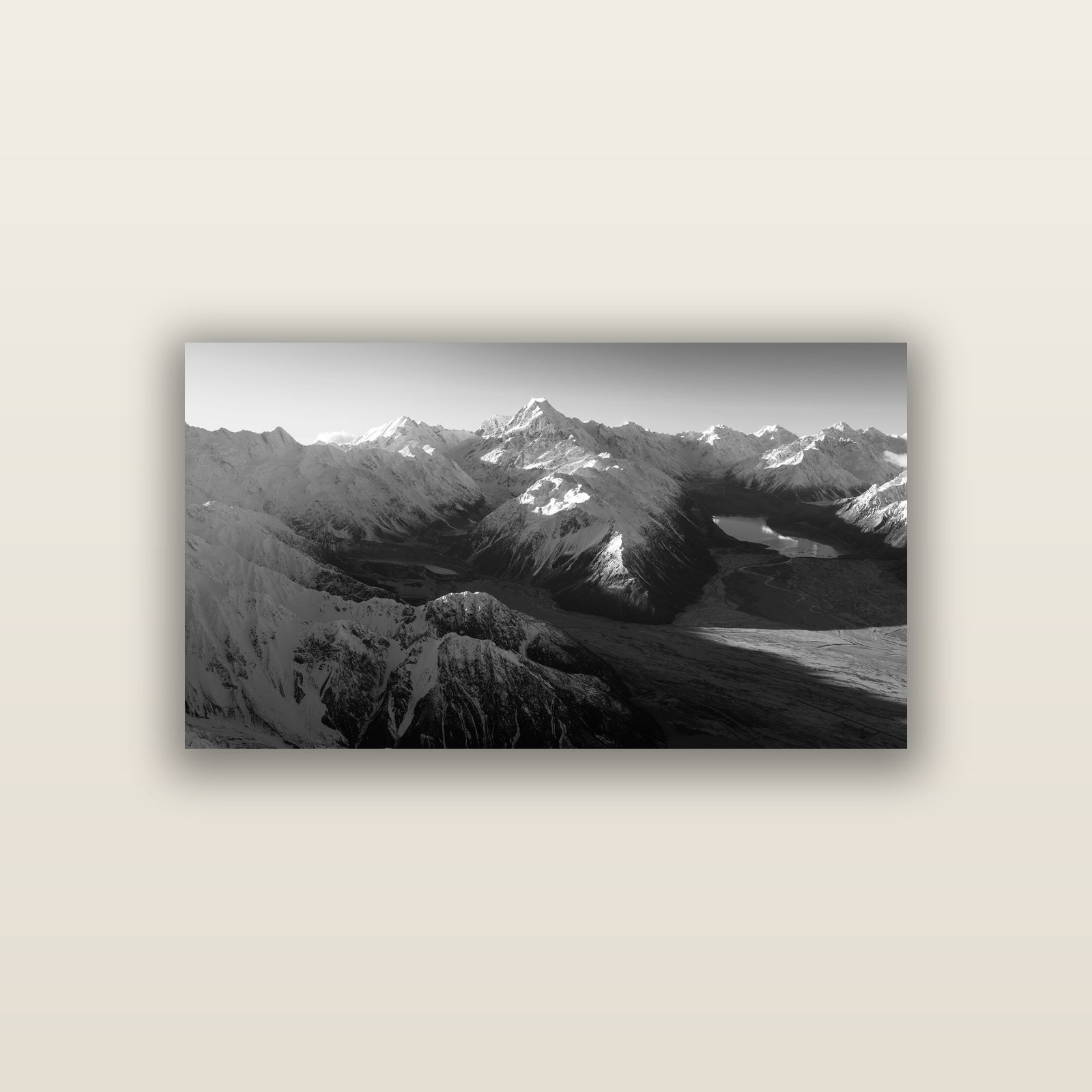 Elysian Heights, Mount Cook's Sunset Embrace — acrylic panel print, small 76 × 38 cm. New Zealand fine art landscape wall art by Stephen Milner.