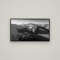 Elysian Heights, Mount Cook's Sunset Embrace — Basel Black, 107×60 cm. New Zealand fine art wall art by Stephen Milner.