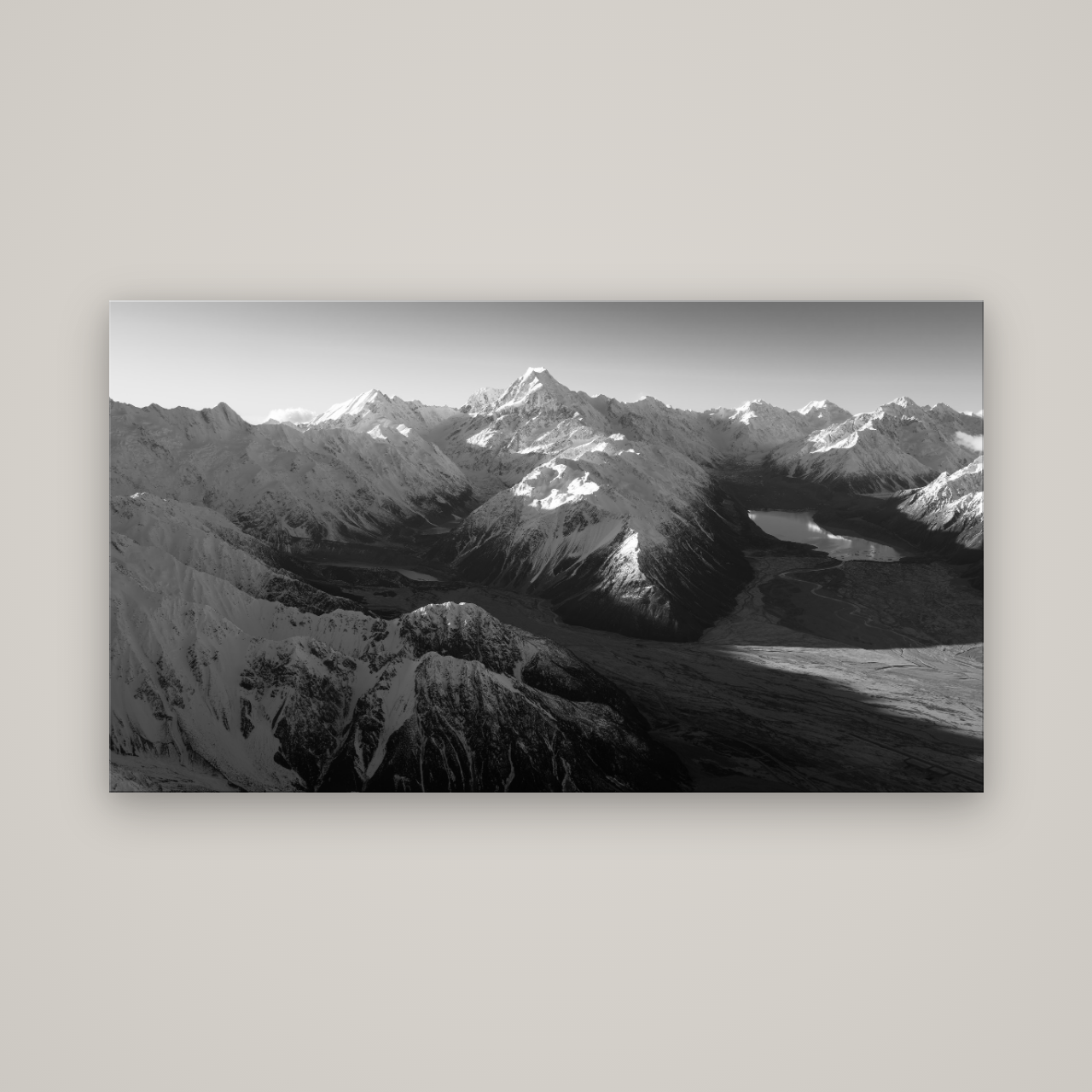 Elysian Heights, Mount Cook's Sunset Embrace — No frame, 160×90 cm. New Zealand fine art wall art by Stephen Milner.
