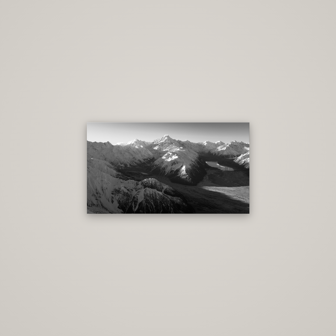 Elysian Heights, Mount Cook's Sunset Embrace — No frame, 64×36 cm. New Zealand fine art wall art by Stephen Milner.