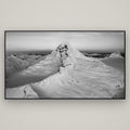 Elysian Majesty, Mount Aspiring's Evening Embrace — Basel Black, 196×110 cm. New Zealand fine art wall art by Stephen Milner.