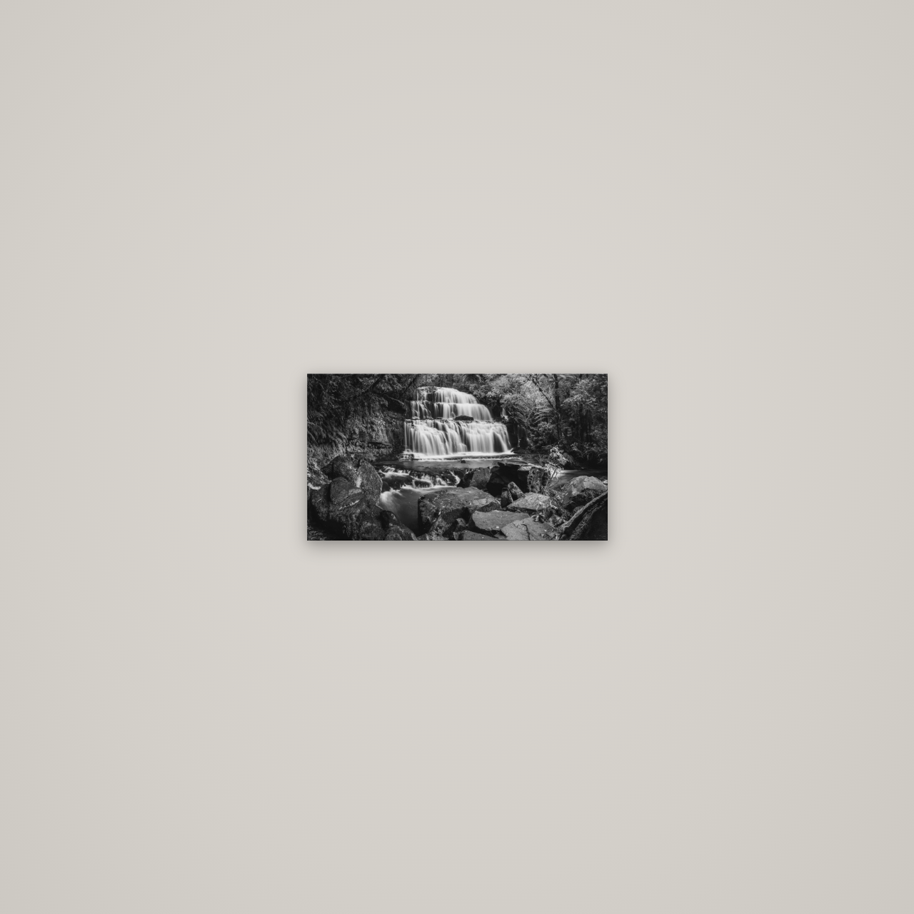 Elysian Serenity, Purakaunui Falls — No frame, 27×15 cm. New Zealand fine art wall art by Stephen Milner.