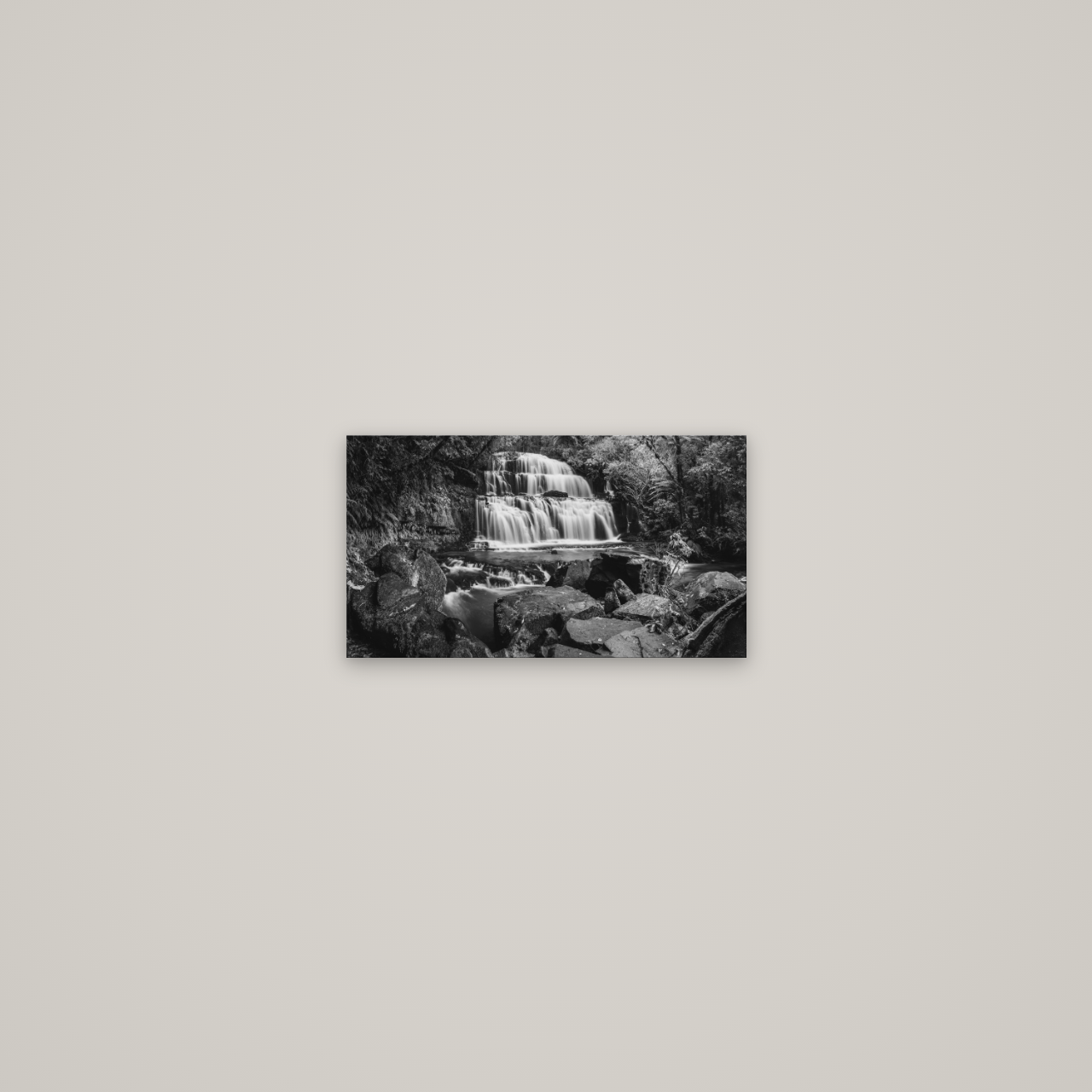 Elysian Serenity, Purakaunui Falls — No frame, 36×20 cm. New Zealand fine art wall art by Stephen Milner.