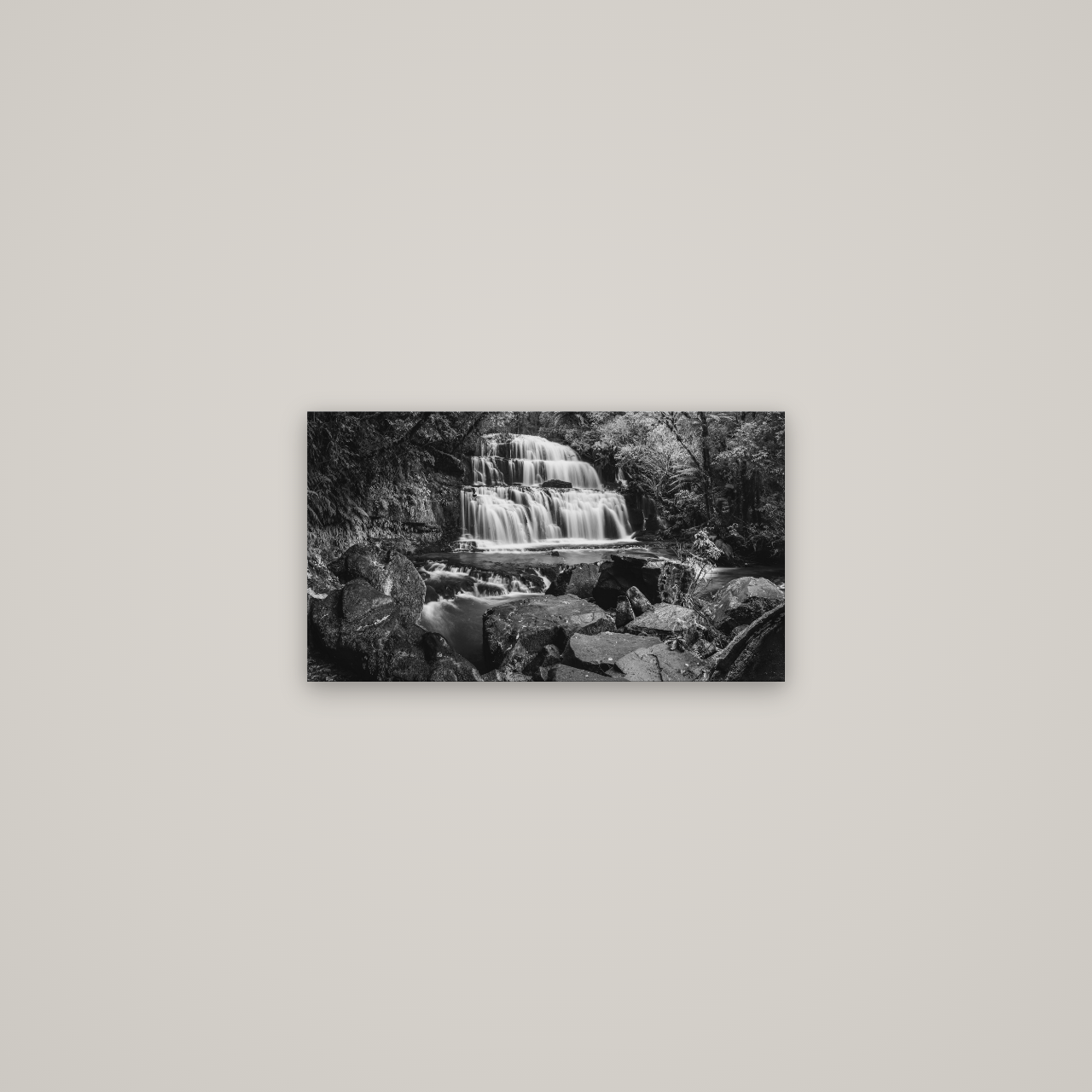 Elysian Serenity, Purakaunui Falls — No frame, 53×30 cm. New Zealand fine art wall art by Stephen Milner.