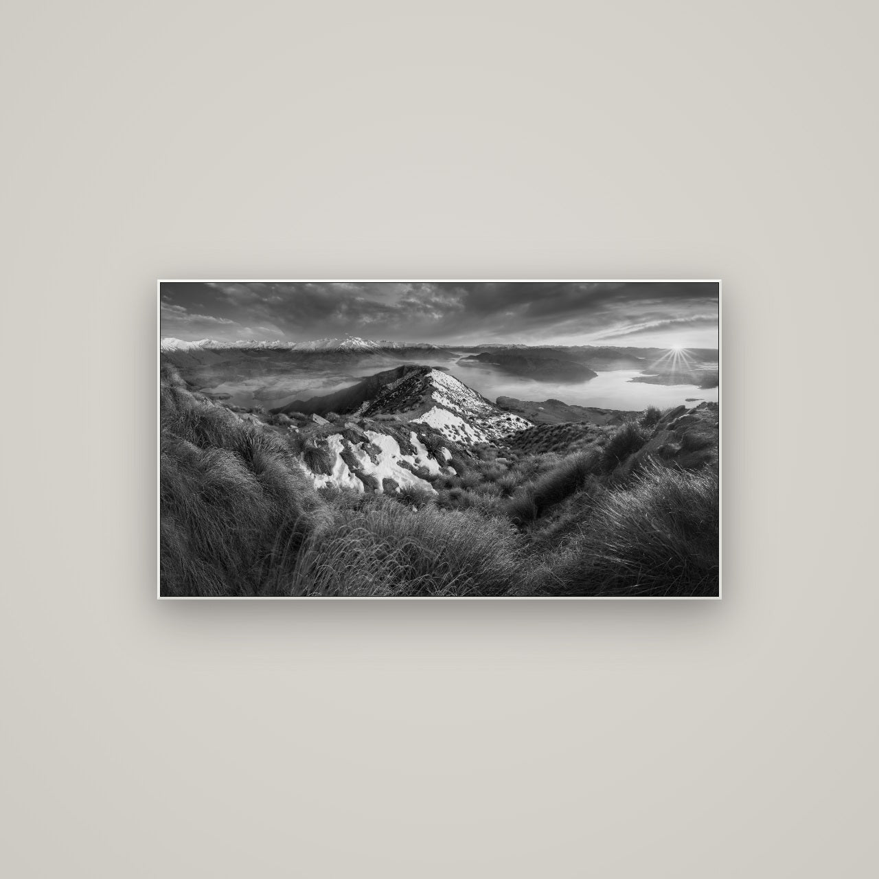 Elysium's Ascent, Roy's Peak Radiance — ArtBox White, 107×60 cm. New Zealand fine art wall art by Stephen Milner.