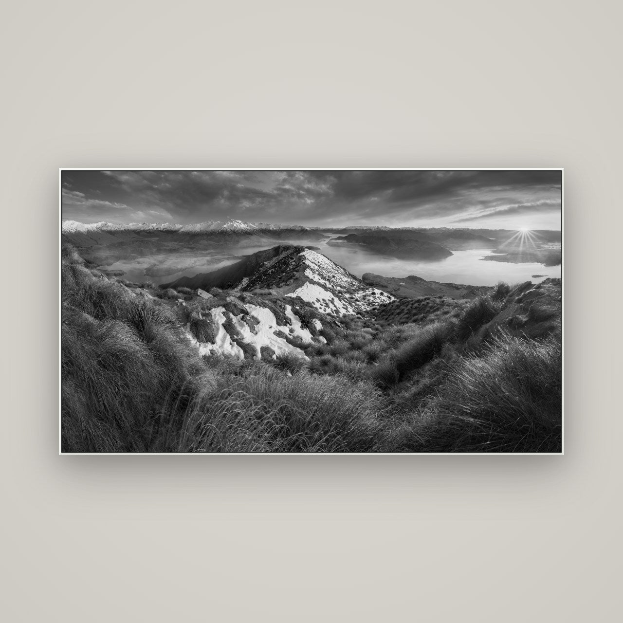 Elysium's Ascent, Roy's Peak Radiance — ArtBox White, 160×90 cm. New Zealand fine art wall art by Stephen Milner.