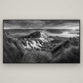 Elysium's Ascent, Roy's Peak Radiance — Basel Black, 196×110 cm. New Zealand fine art wall art by Stephen Milner.