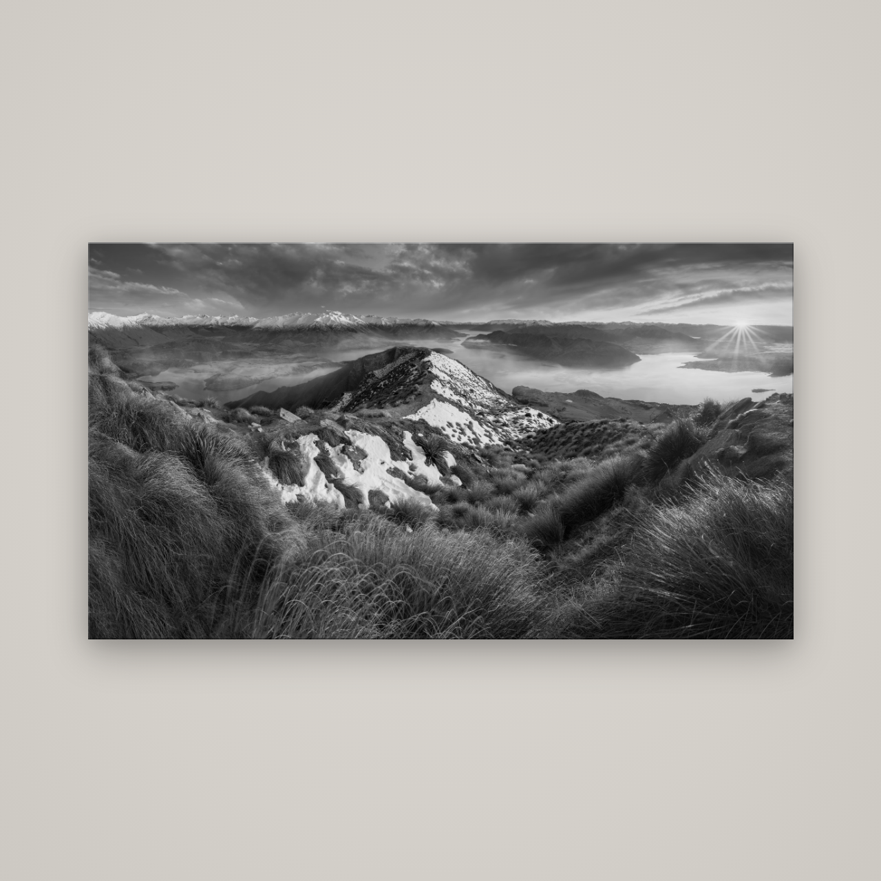 Elysium's Ascent, Roy's Peak Radiance — No frame, 160×90 cm. New Zealand fine art wall art by Stephen Milner.
