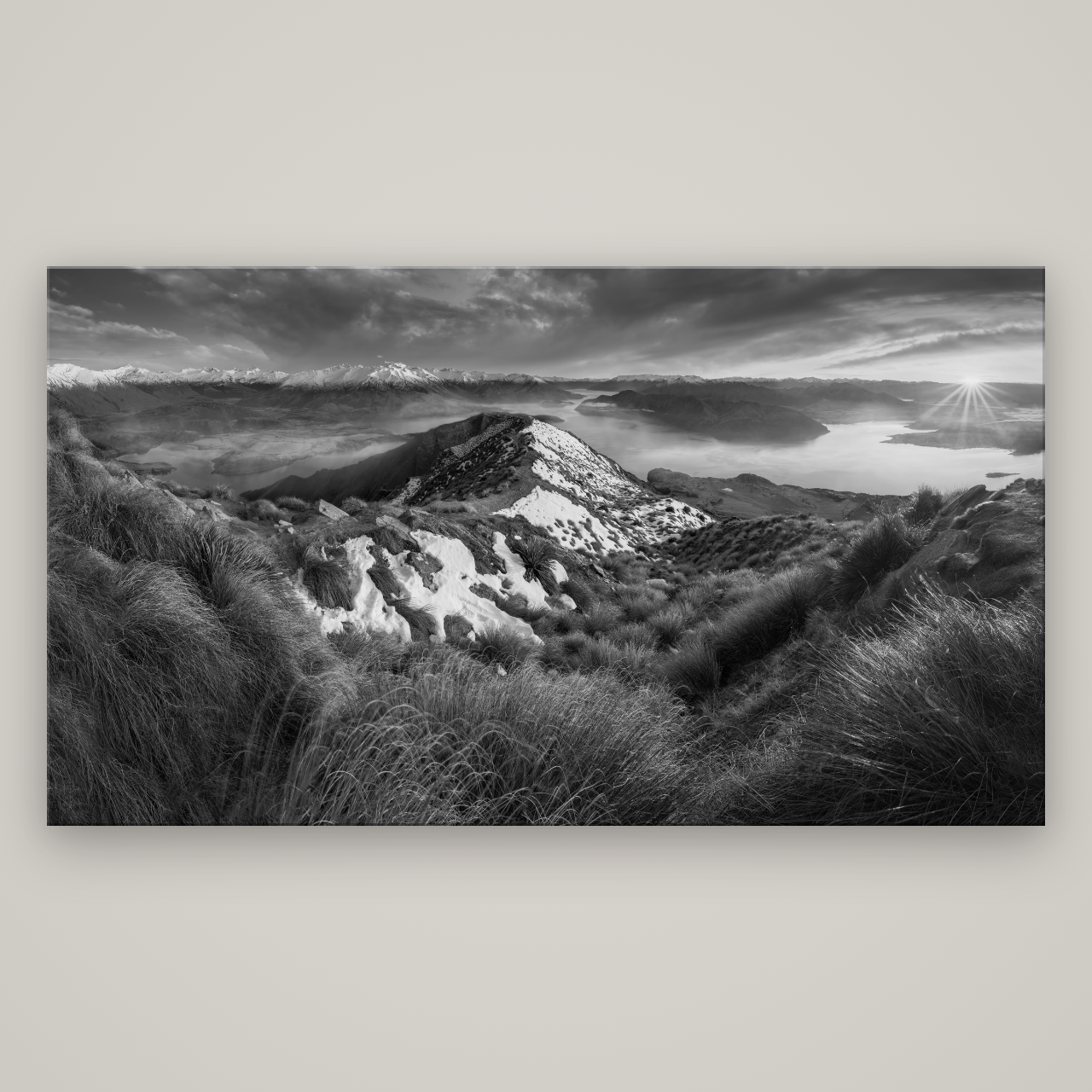 Elysium's Ascent, Roy's Peak Radiance — No frame, 196×110 cm. New Zealand fine art wall art by Stephen Milner.
