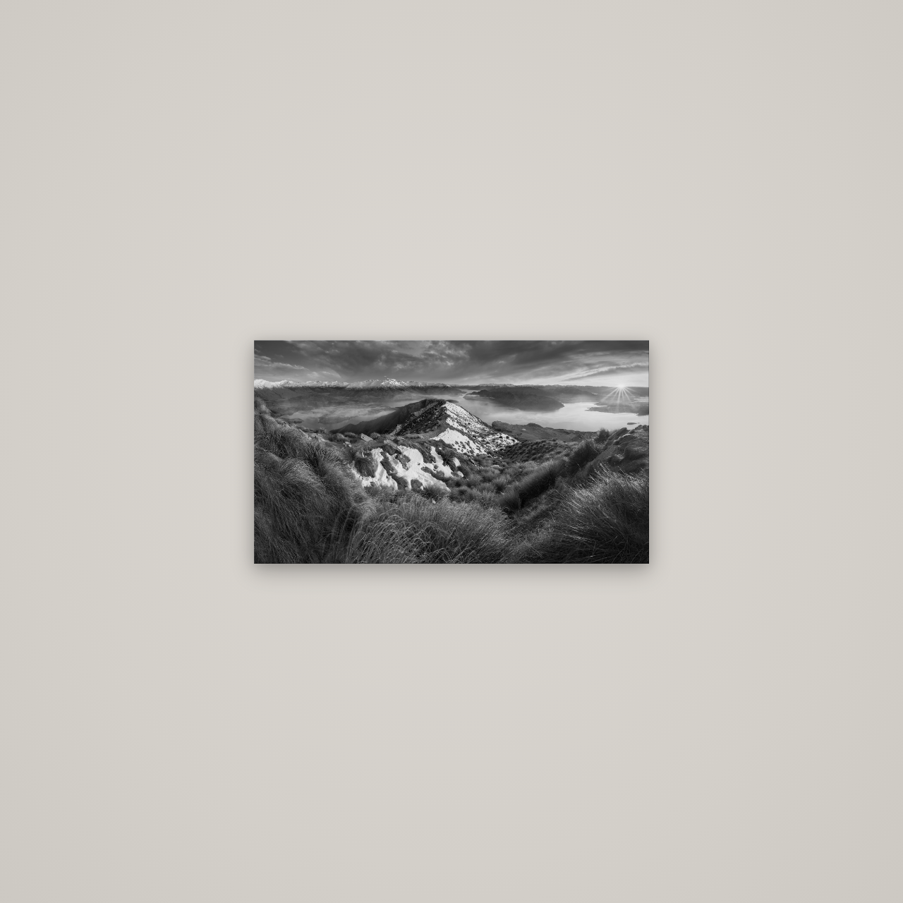 Elysium's Ascent, Roy's Peak Radiance — No frame, 53×30 cm. New Zealand fine art wall art by Stephen Milner.