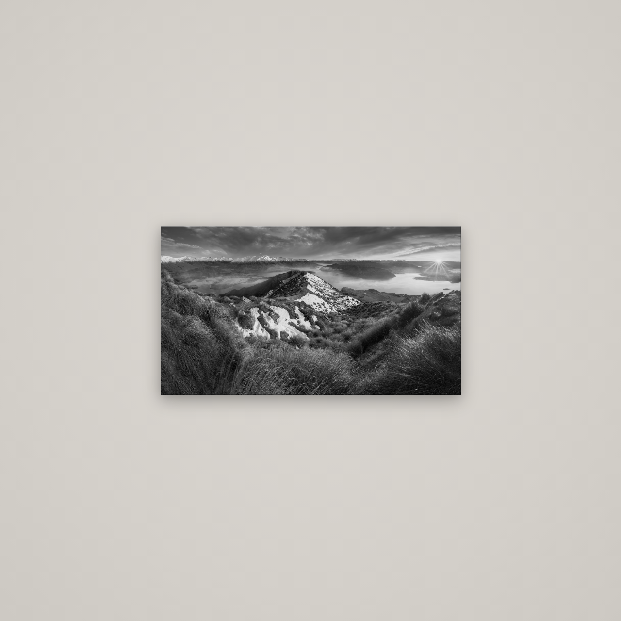 Elysium's Ascent, Roy's Peak Radiance — No frame, 64×36 cm. New Zealand fine art wall art by Stephen Milner.