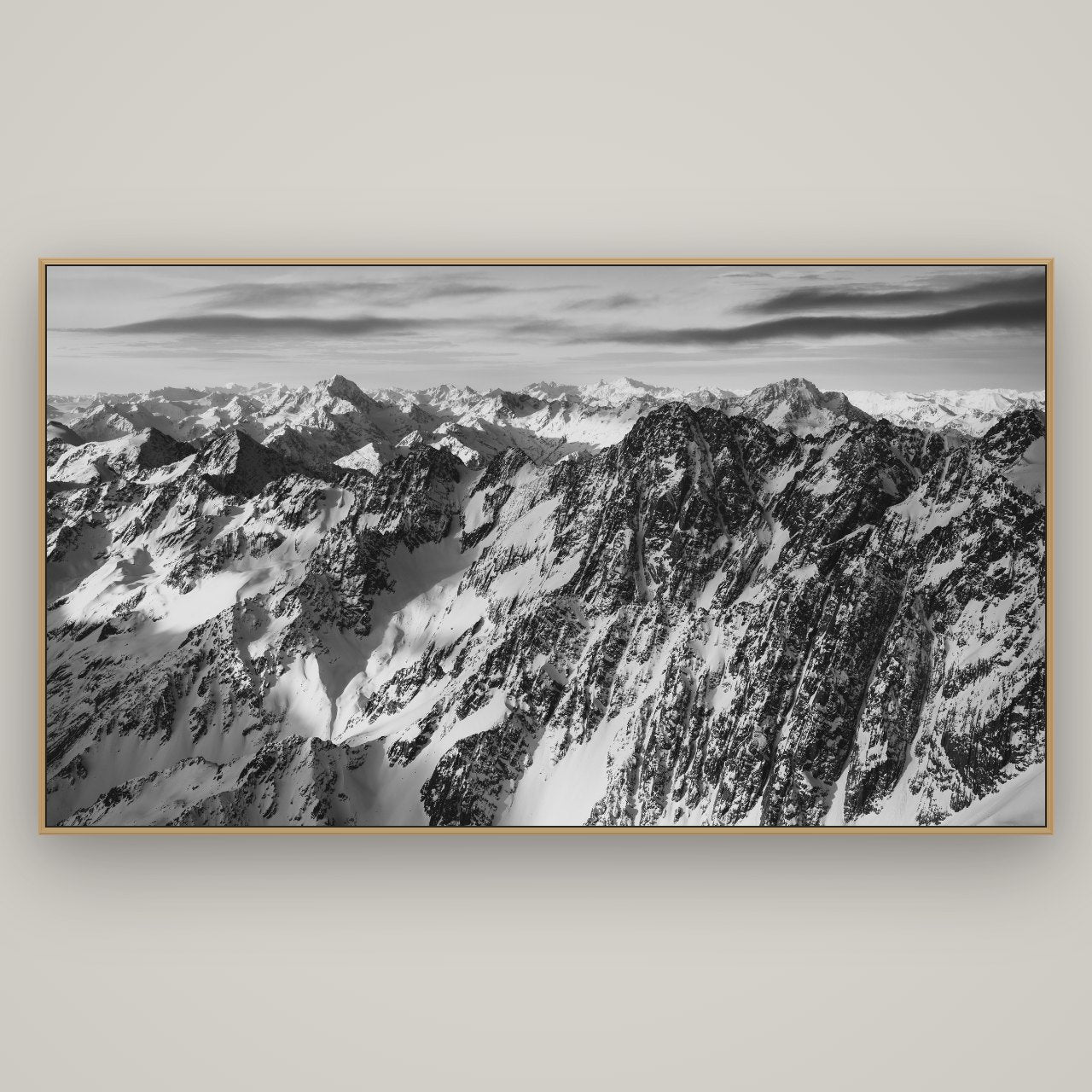 Endless Ranges, Southern Alps, Basel Natural Oak, 196×110 cm. New Zealand fine art wall art by Stephen Milner.