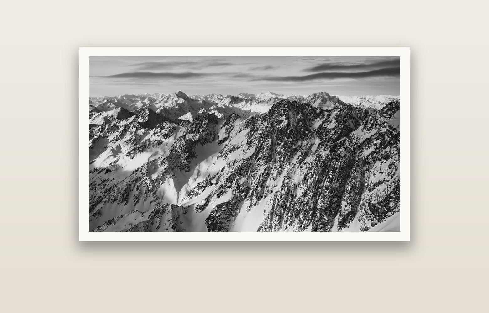 Endless Ranges, Southern Alps — Hahnemühle fine art print, 120 × 70 cm. New Zealand fine art landscape photography by Stephen Milner.