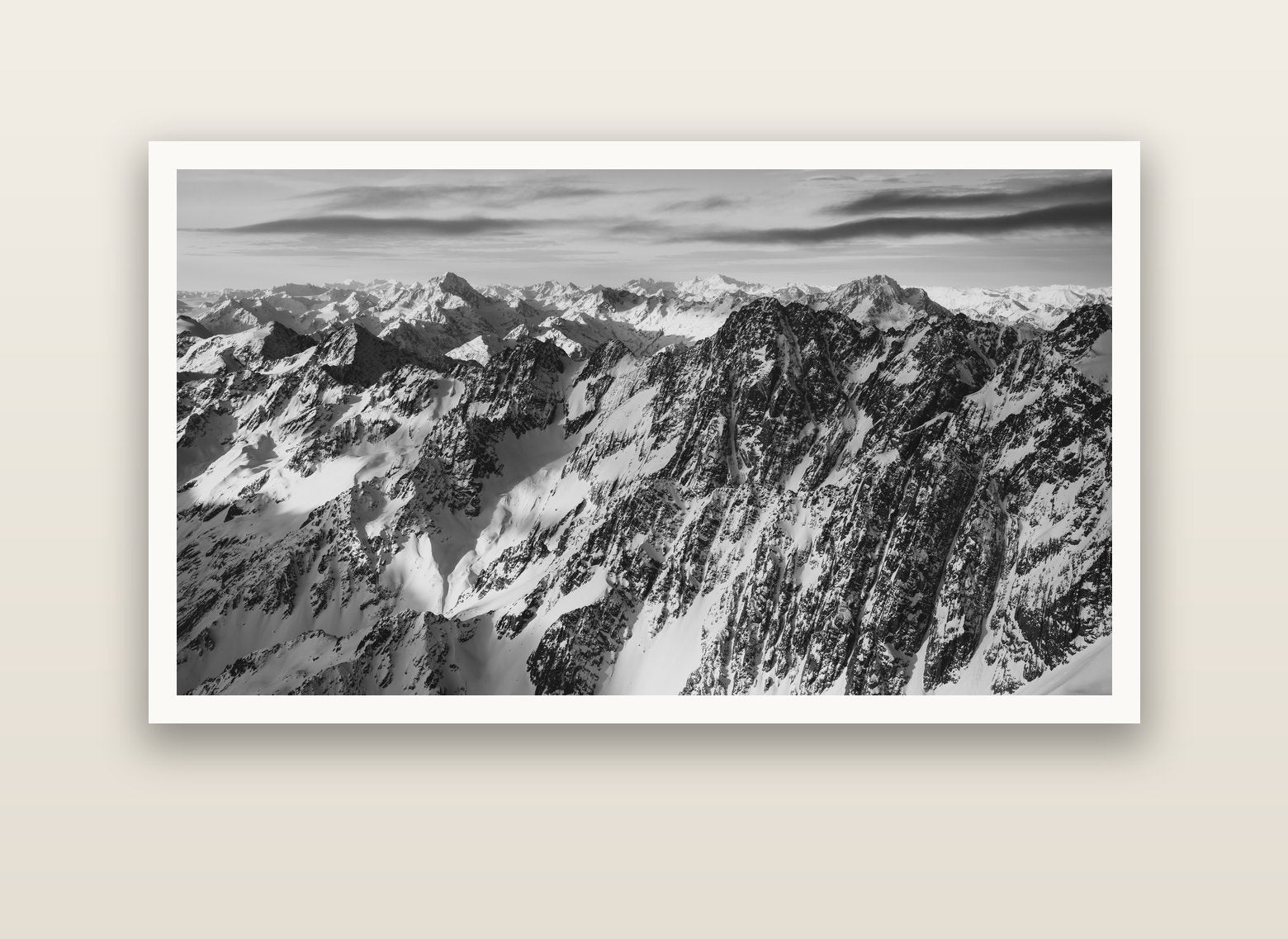 Endless Ranges, Southern Alps — Hahnemühle fine art print, 150 × 75 cm. New Zealand fine art landscape photography by Stephen Milner.