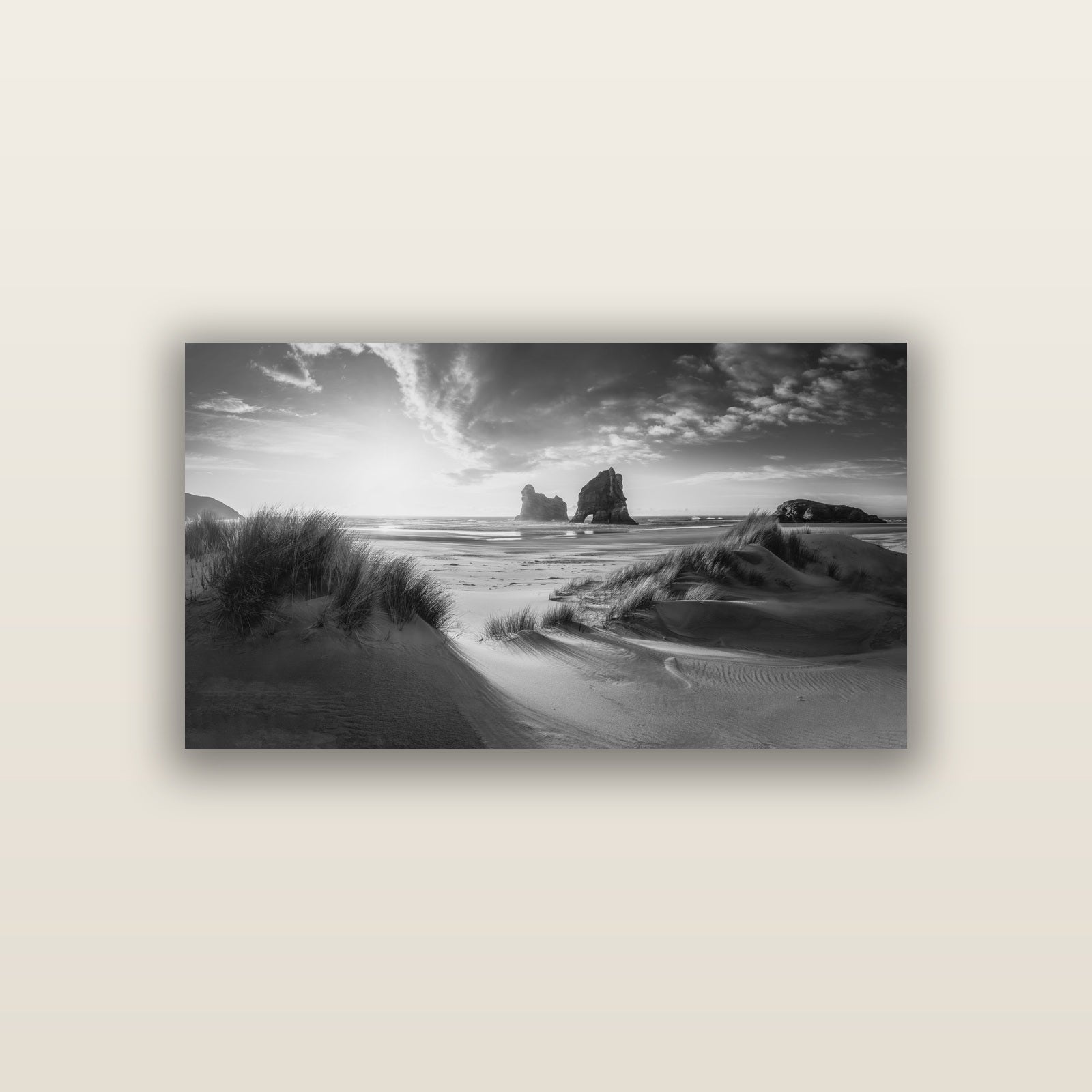 Eternal Beauty, Wharariki's Archway Secrets — acrylic panel print, small 76 × 38 cm. New Zealand fine art landscape wall art by Stephen Milner.