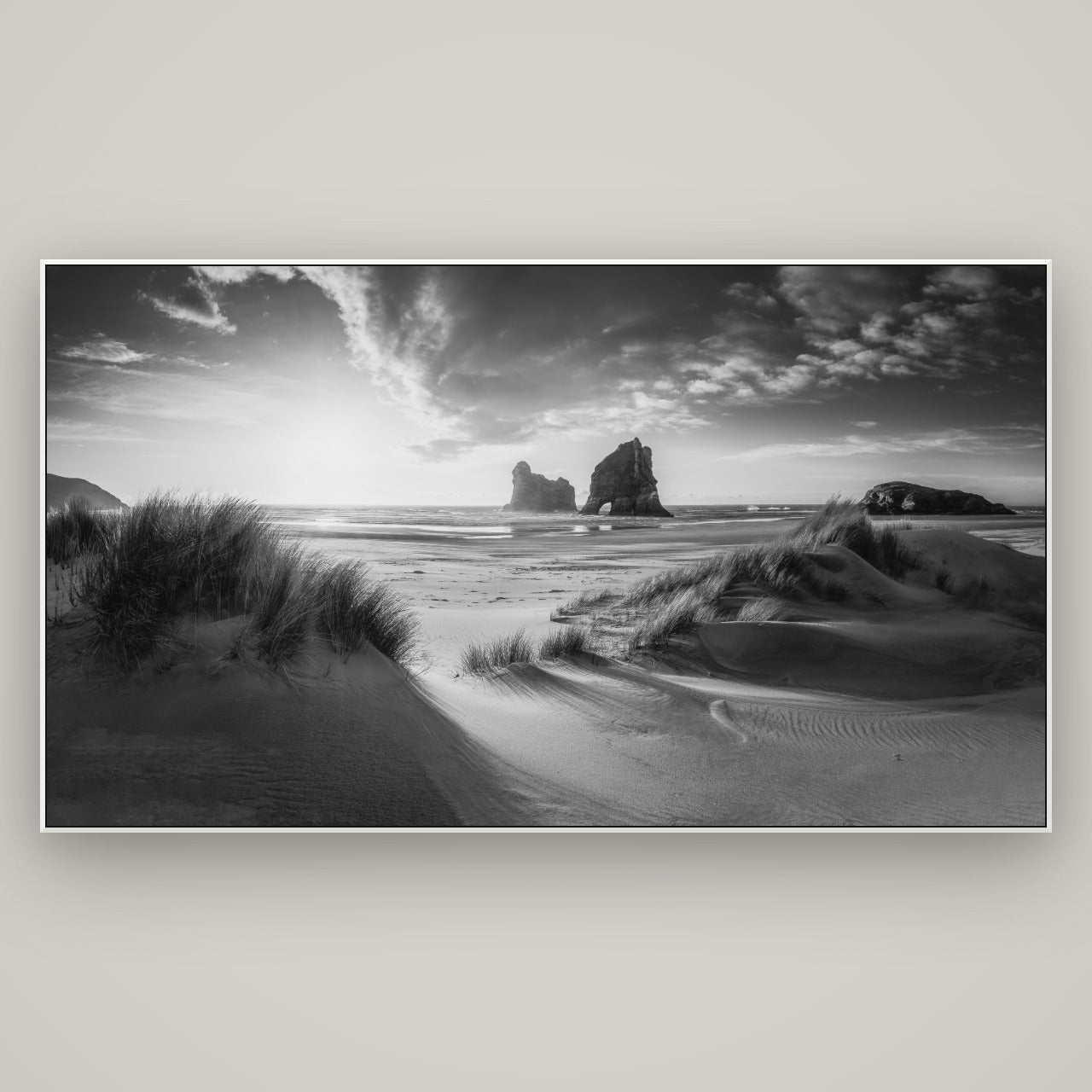 Eternal Beauty, Wharariki's Archway Secrets — ArtBox White, 196×110 cm. New Zealand fine art wall art by Stephen Milner.