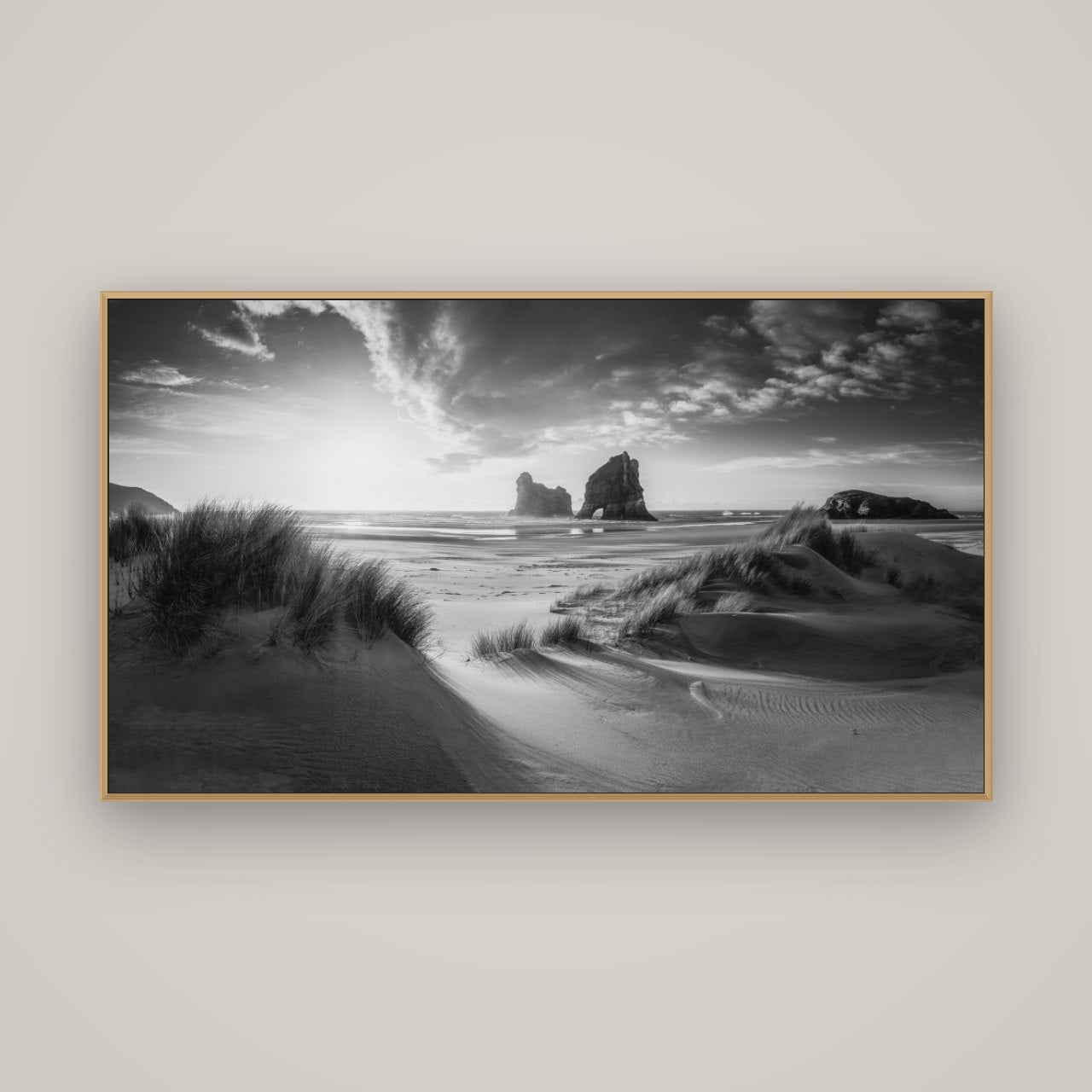 Eternal Beauty, Wharariki's Archway Secrets, Basel Natural Oak, 160×90 cm. New Zealand fine art wall art by Stephen Milner.