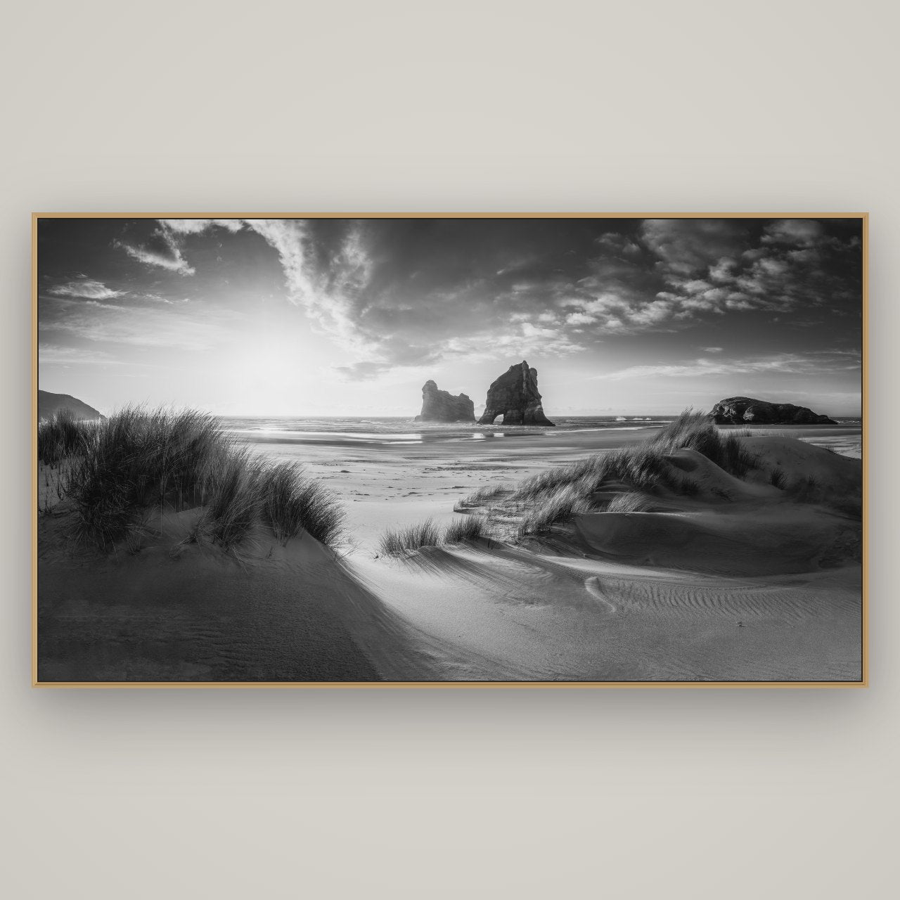 Eternal Beauty, Wharariki's Archway Secrets, Basel Natural Oak, 196×110 cm. New Zealand fine art wall art by Stephen Milner.