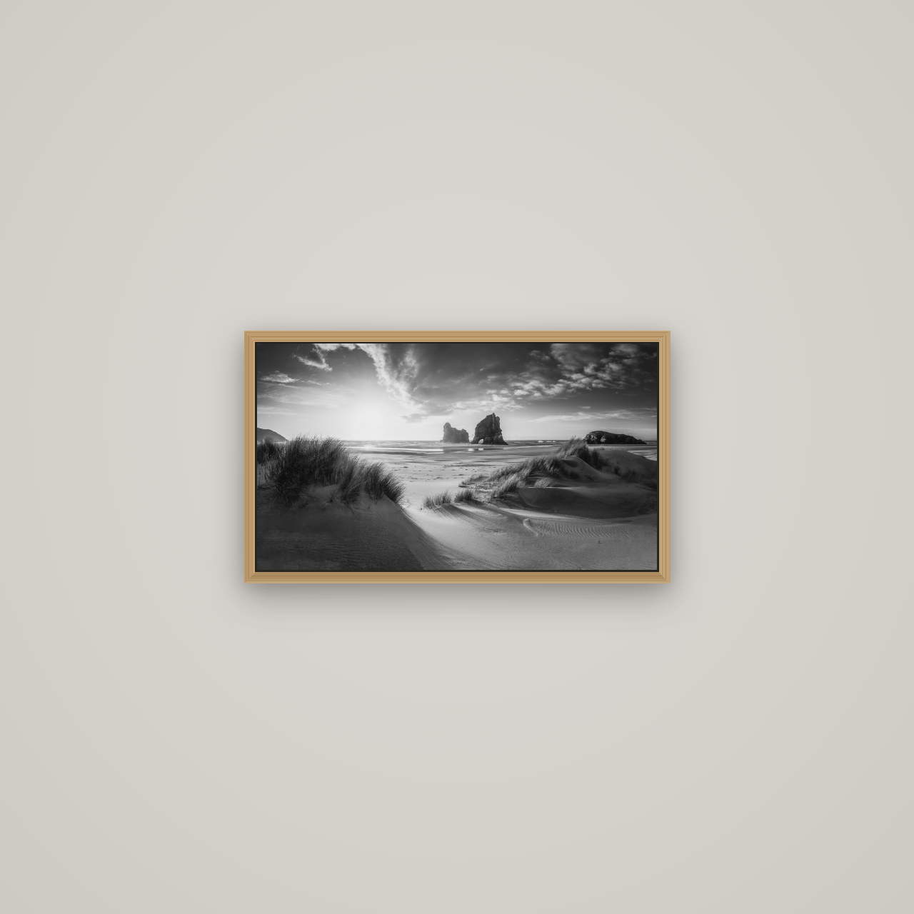 Eternal Beauty, Wharariki's Archway Secrets, Basel Natural Oak, 53×30 cm. New Zealand fine art wall art by Stephen Milner.