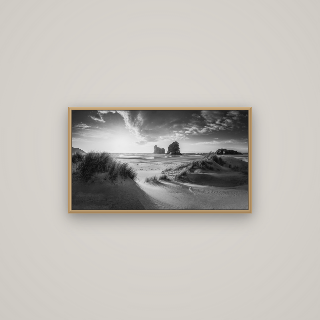 Eternal Beauty, Wharariki's Archway Secrets, Basel Natural Oak, 80×45 cm. New Zealand fine art wall art by Stephen Milner.