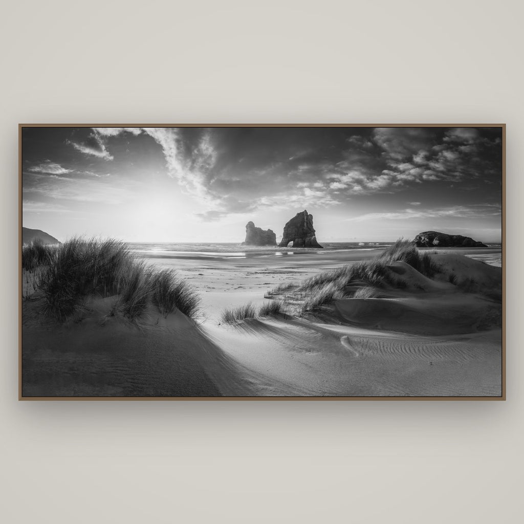 Eternal Beauty, Wharariki's Archway Secrets, Basel Walnut, 196×110 cm. New Zealand fine art wall art by Stephen Milner.