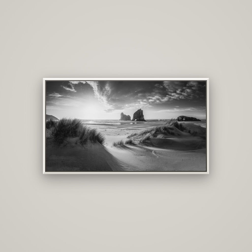 Eternal Beauty, Wharariki's Archway Secrets — Basel White, 107×60 cm. New Zealand fine art wall art by Stephen Milner.