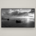 Eternal Guardians, Moeraki Boulders — Basel Black, 196×110 cm. New Zealand fine art wall art by Stephen Milner.