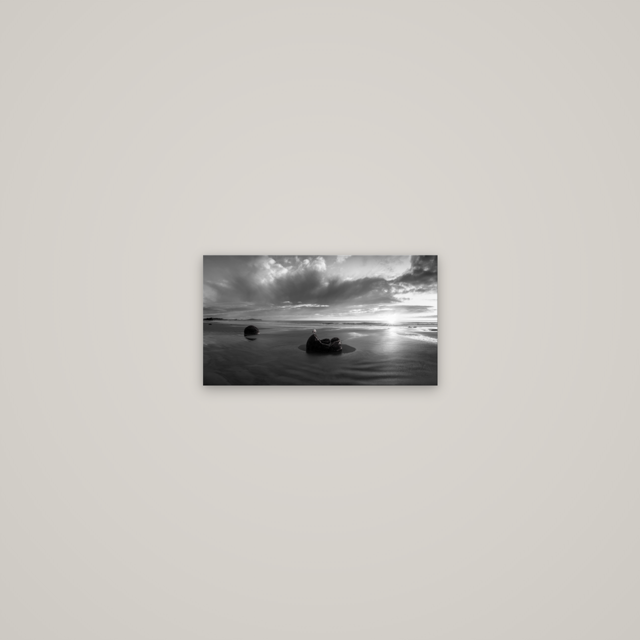Eternal Guardians, Moeraki Boulders — No frame, 36×20 cm. New Zealand fine art wall art by Stephen Milner.