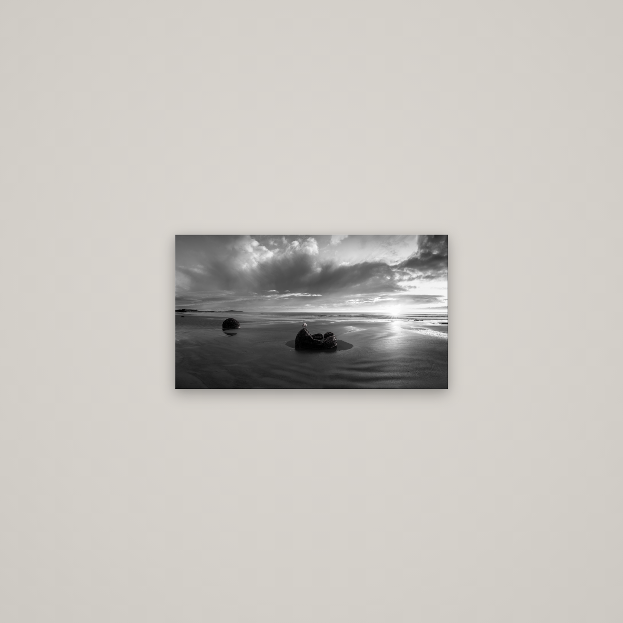Eternal Guardians, Moeraki Boulders — No frame, 53×30 cm. New Zealand fine art wall art by Stephen Milner.