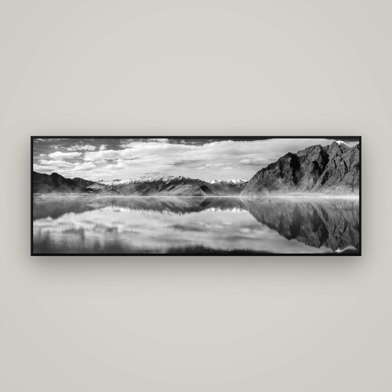 Ethereal Echoes, Lake Hāwea — ArtBox Black, 170×60 cm. New Zealand fine art wall art by Stephen Milner.