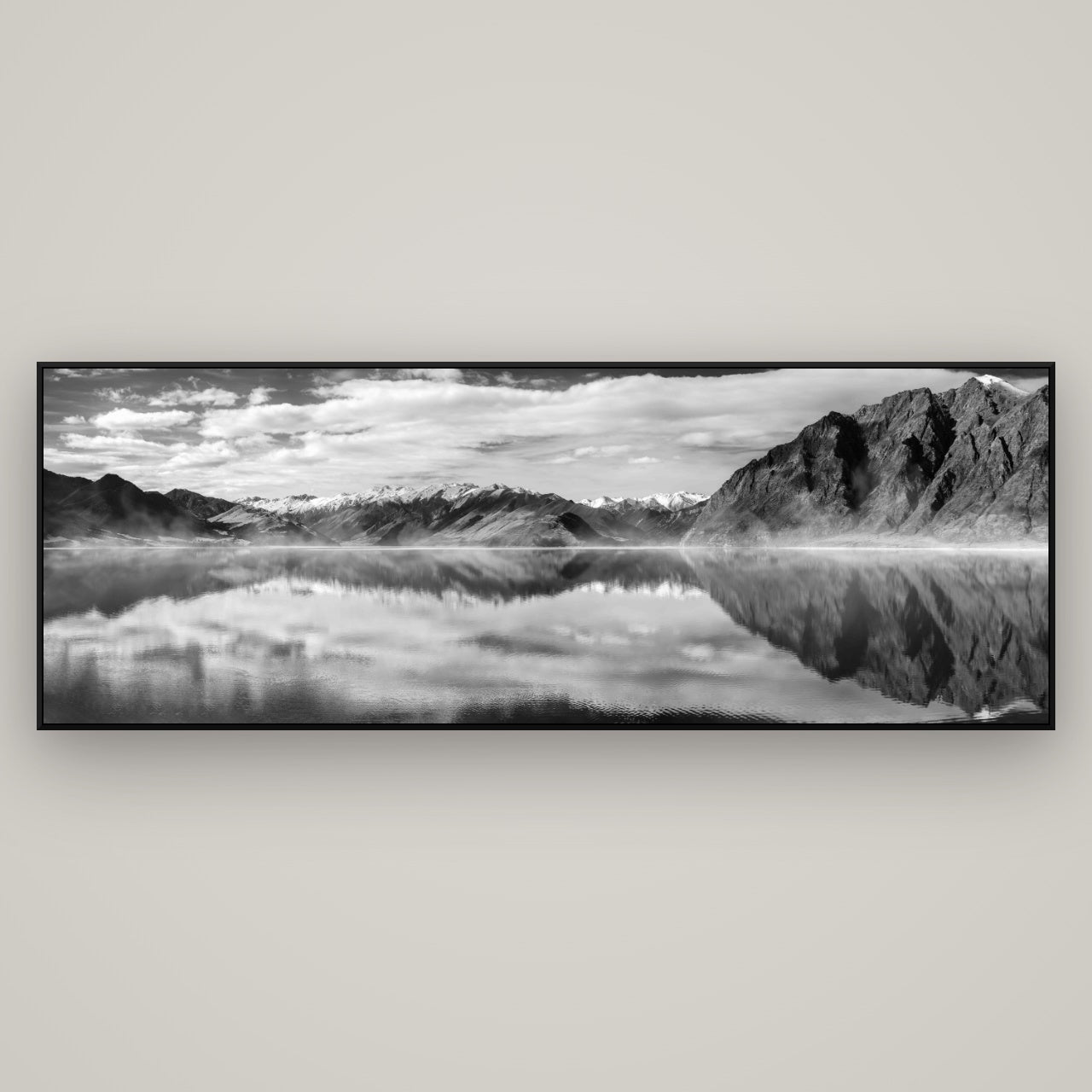 Ethereal Echoes, Lake Hāwea — ArtBox Black, 198×70 cm. New Zealand fine art wall art by Stephen Milner.