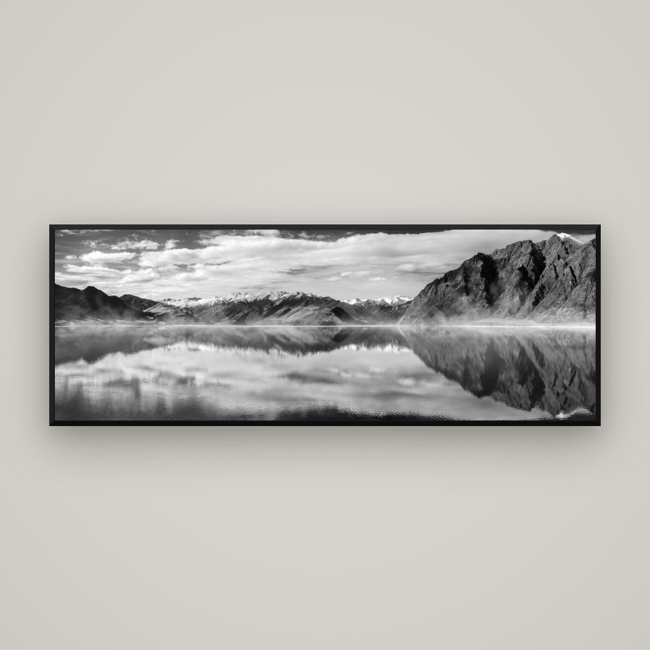 Ethereal Echoes, Lake Hāwea — Basel Black, 170×60 cm. New Zealand fine art wall art by Stephen Milner.