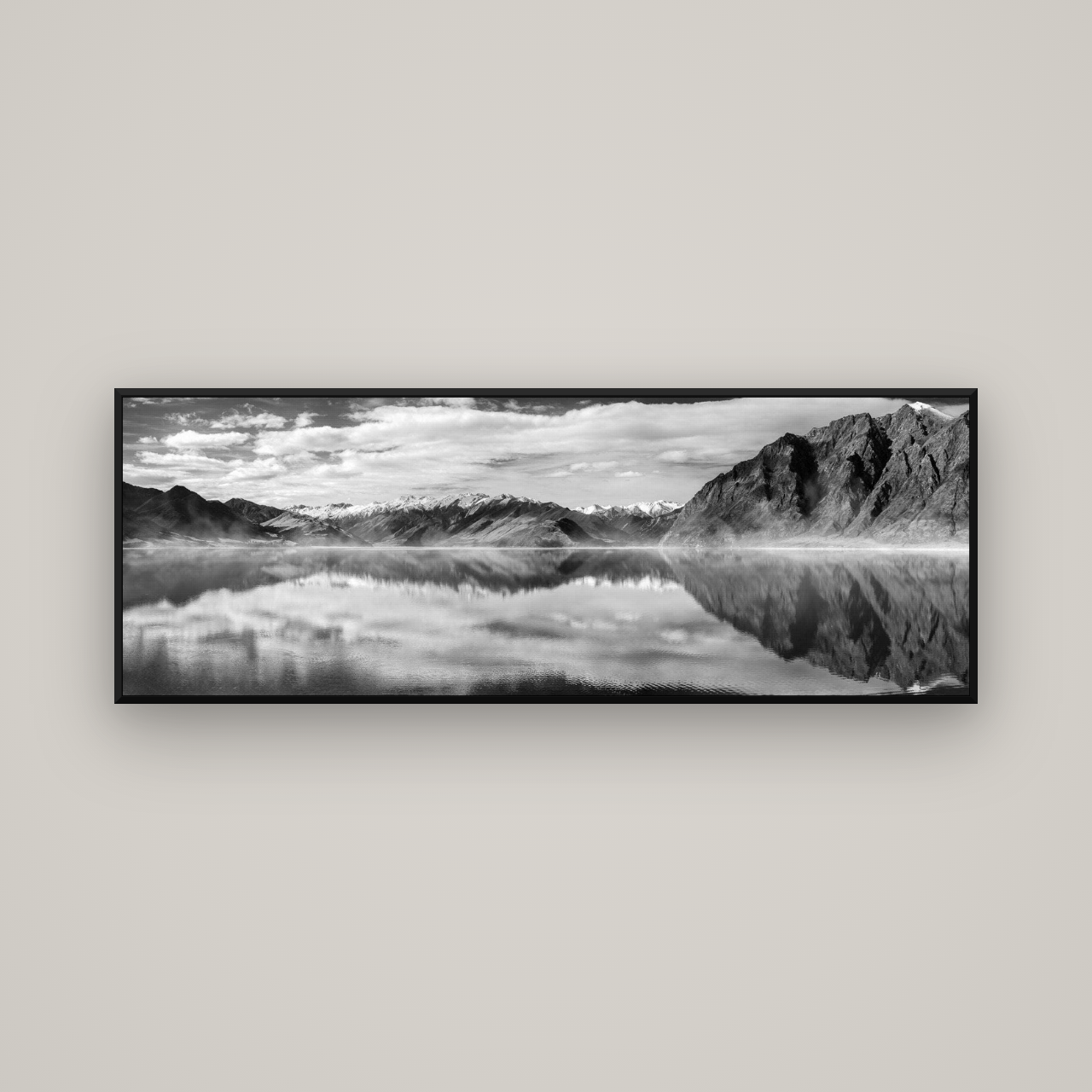 Ethereal Echoes, Lake Hāwea — Basel Black Matte, 170×60 cm. New Zealand fine art wall art by Stephen Milner.