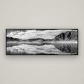Ethereal Echoes, Lake Hāwea — Basel Black Matte, 198×70 cm. New Zealand fine art wall art by Stephen Milner.